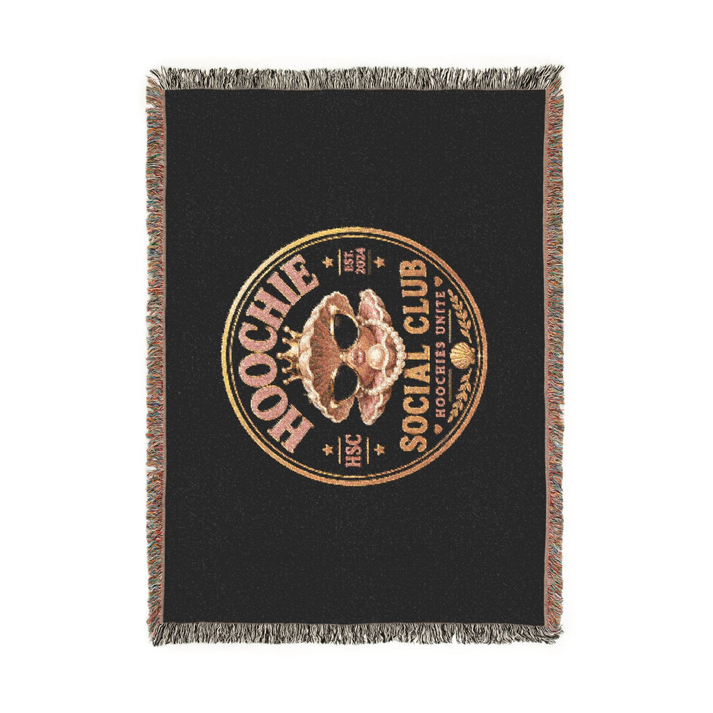 Woven Blanket — "Hoochie Social Club" Skull Logo Throw Blanket