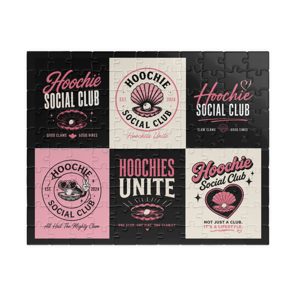 Hoochie Social Club Puzzle — Retro Pink Logo Jigsaw (110–1014 pcs)