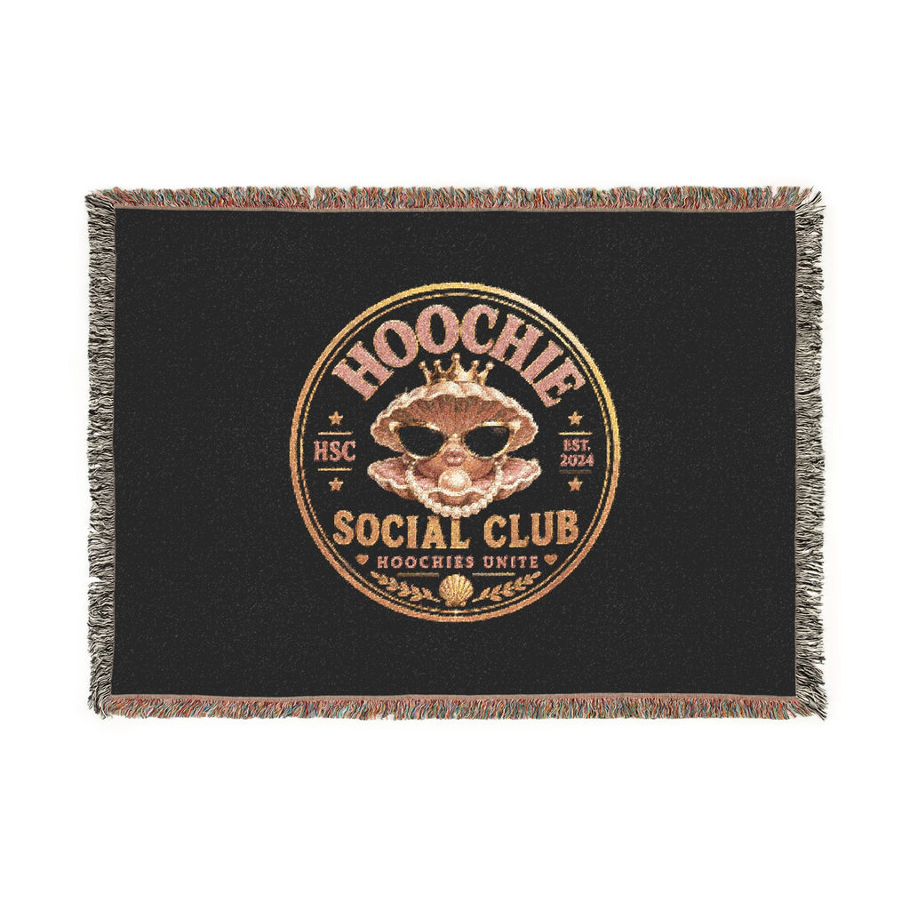 Woven Blanket — "Hoochie Social Club" Skull Logo Throw Blanket