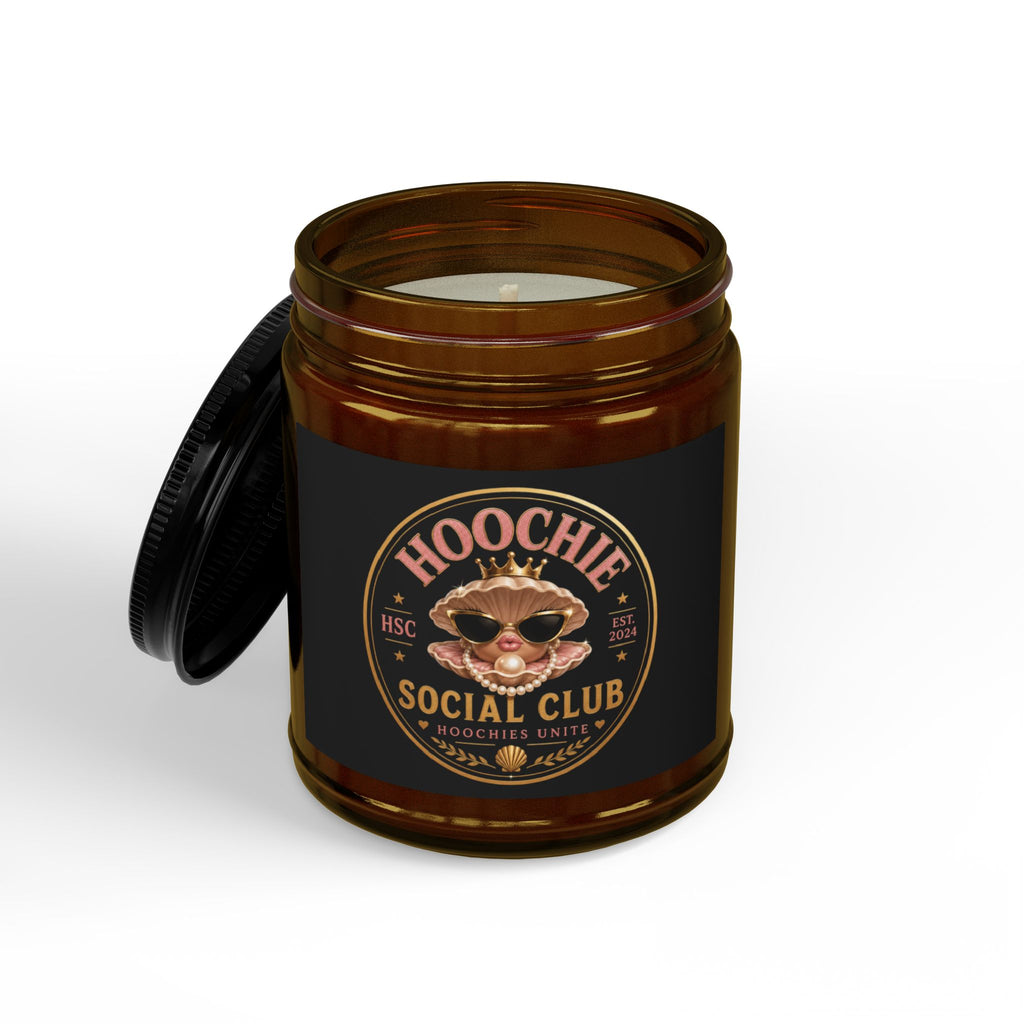 Scented Soy Candle — Hoochie Social Club Amber Jar (4oz & 9oz)
