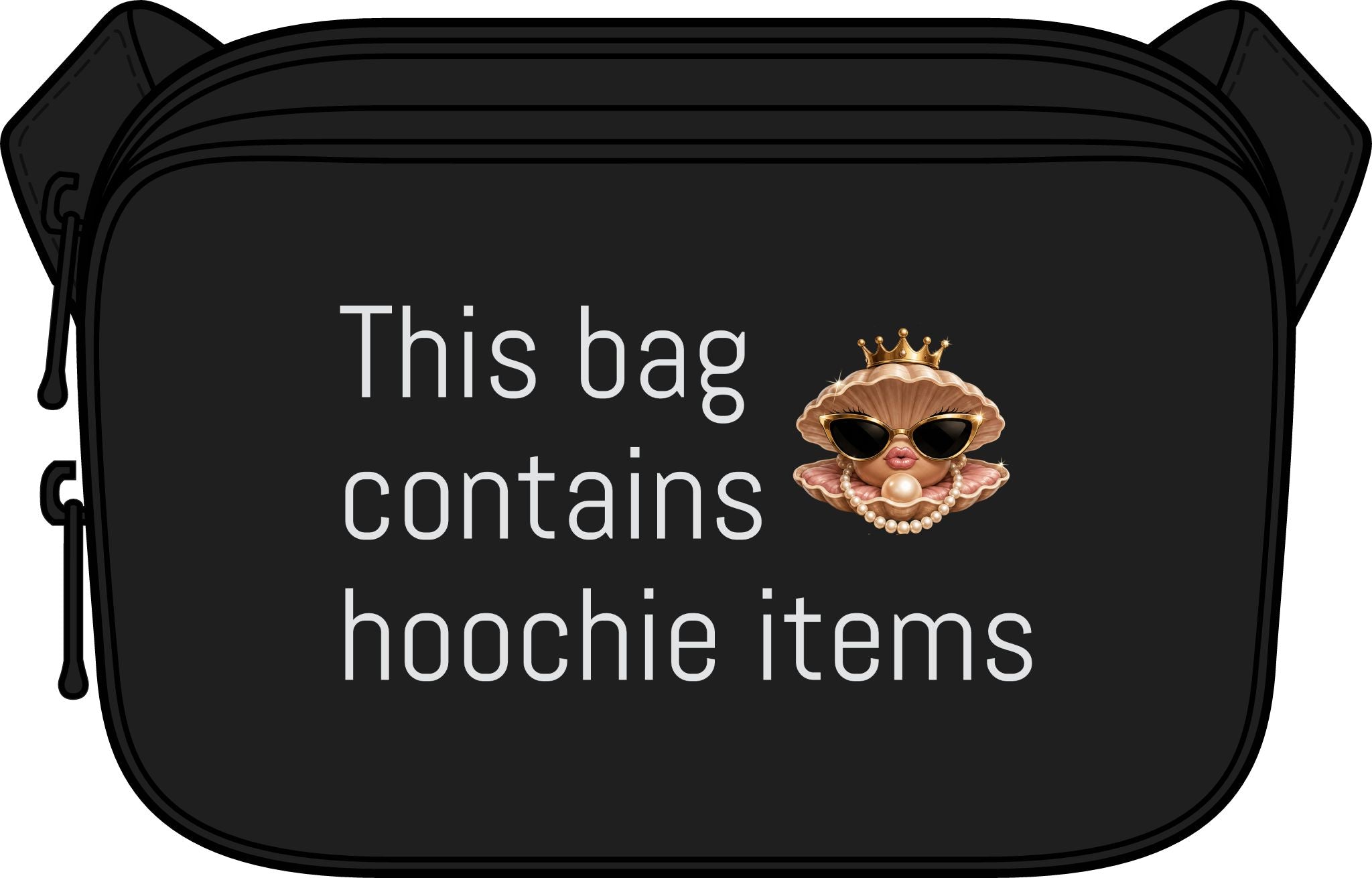 Crossbody Bag — "This Bag Contains Hoochie Items" Funny Statement Crossbody Purse