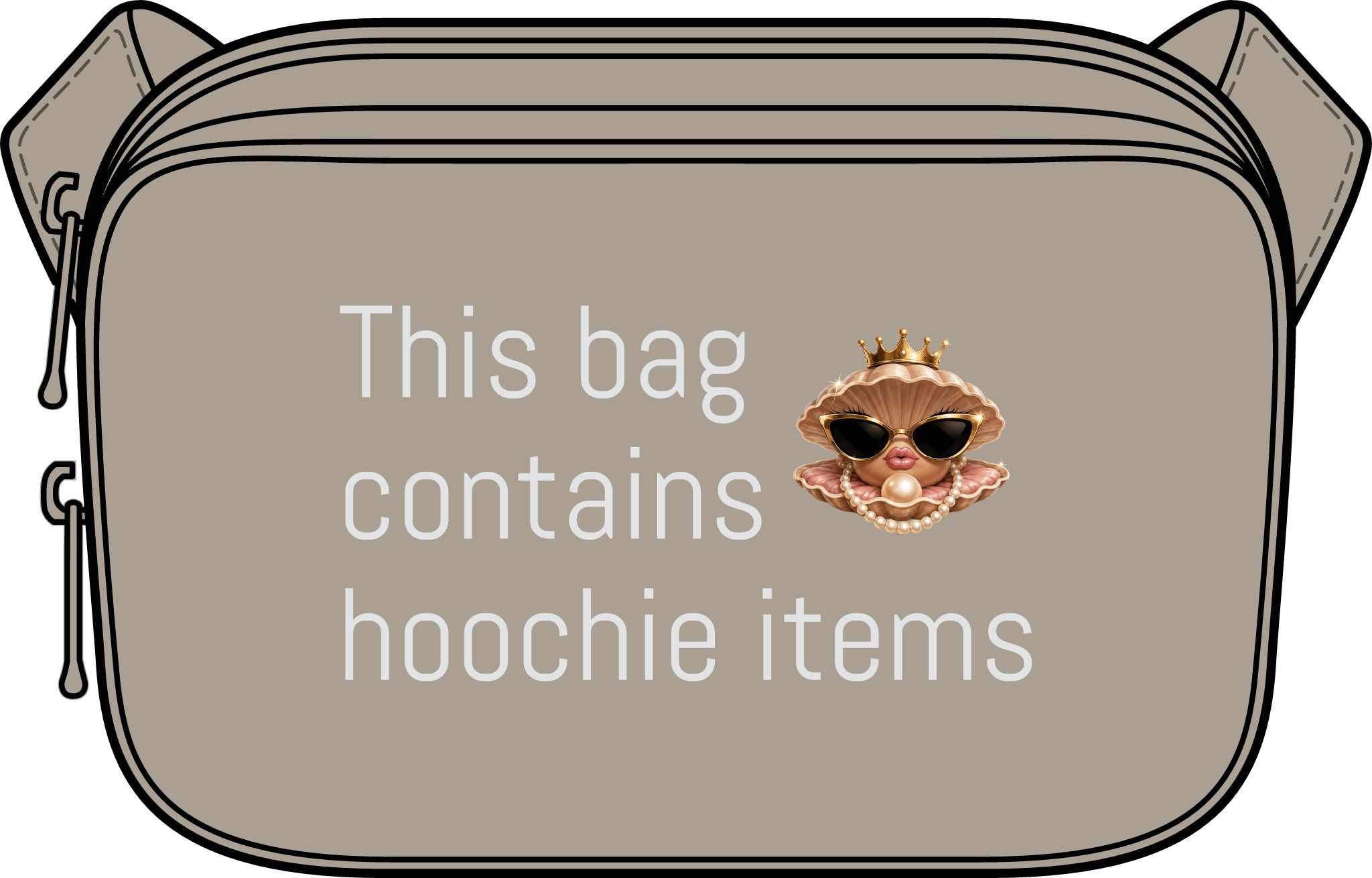 Crossbody Bag — "This Bag Contains Hoochie Items" Funny Statement Crossbody Purse