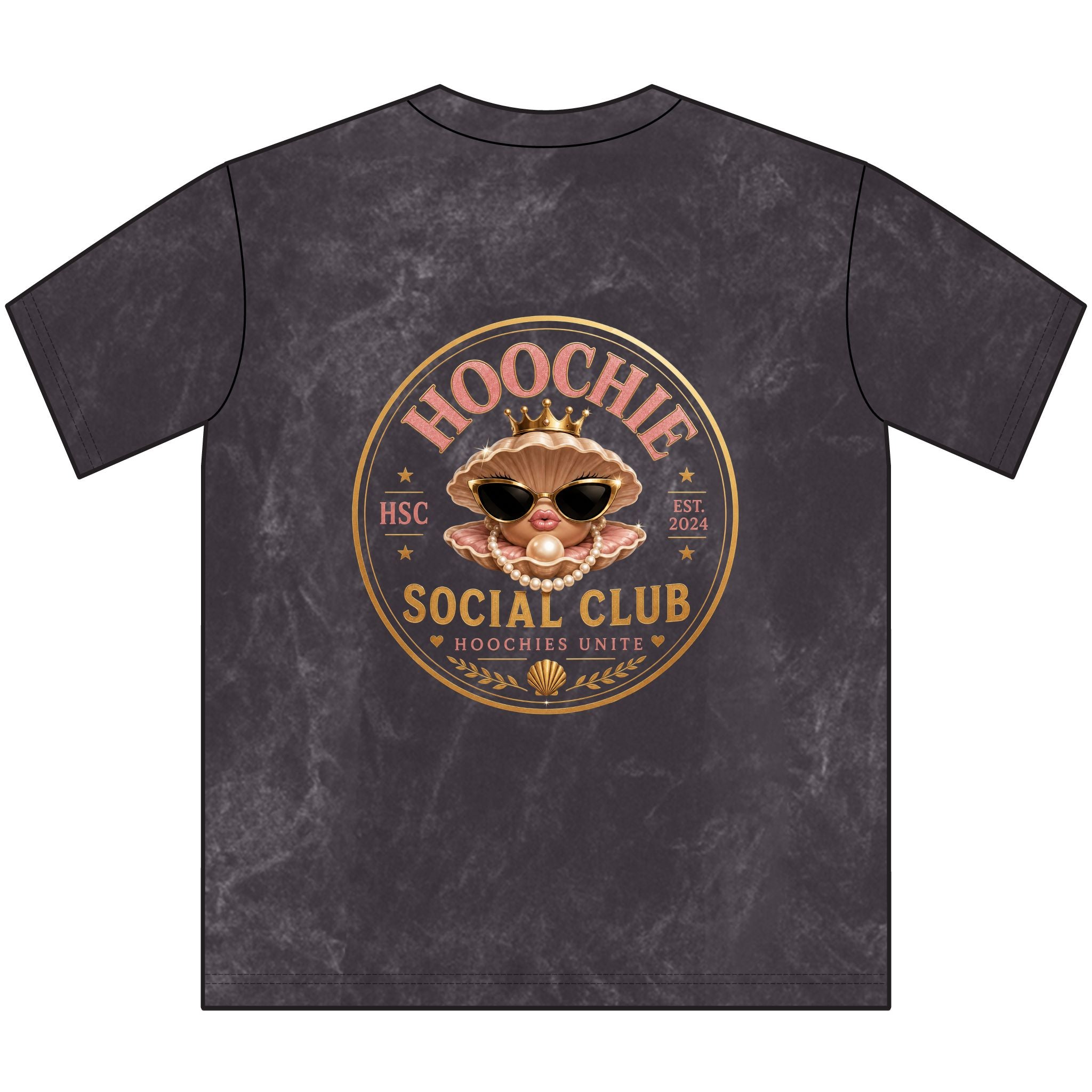Vintage "Hoochie Social Club" Crewneck Tee — Retro Brown Graphic T-Shirt with "Oh, my apologies. You thought a hoochie cared?"