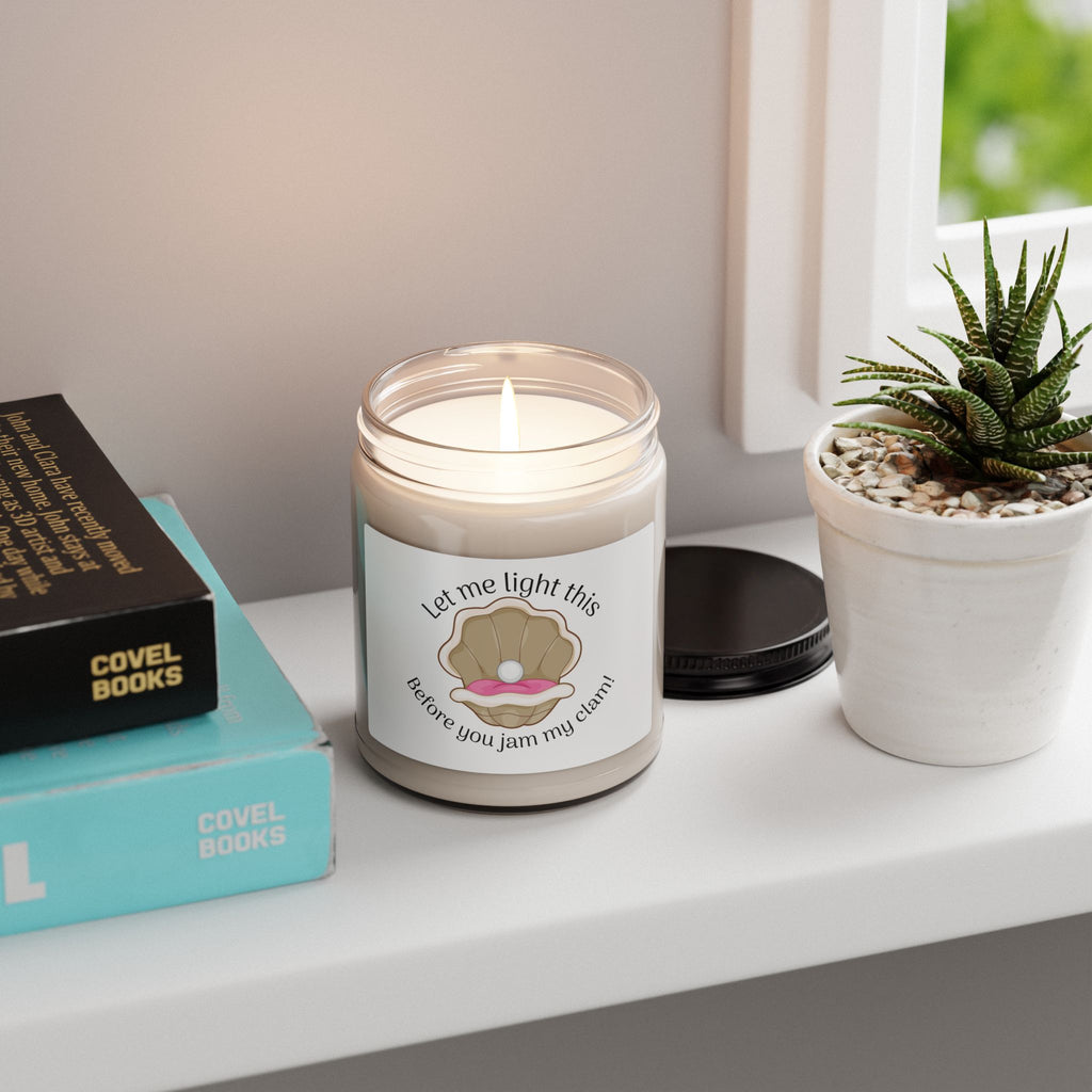 Personalized 'Clamantha' Scented Soy Candle — 9 oz Decorative Jar