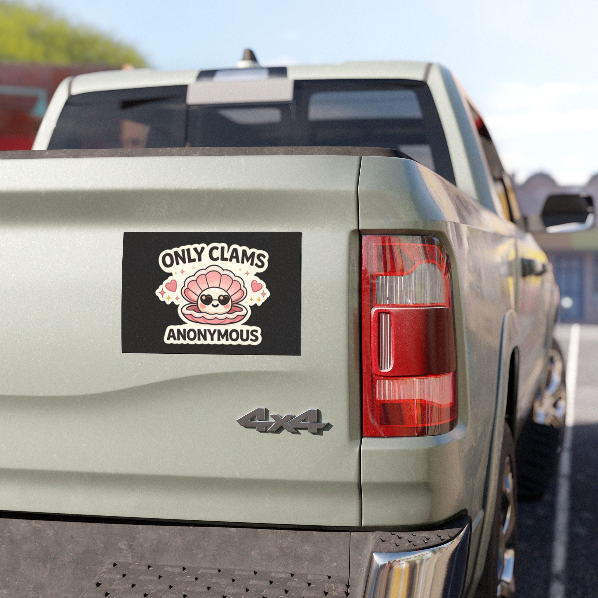 Clamantha Car Magnet — "Only Clams Anonymous" Kawaii Sticker-Style Auto Decal