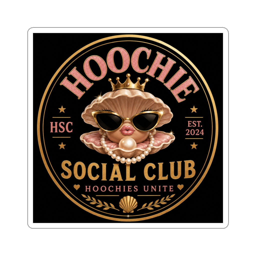 Hoochie Social Club Sticker — Retro Pearl Shell Design (Hoochies Unite)