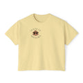 Hoochie Social Club Boxy Tee — Women's Cute Retro Cat Graphic Crop T-Shirt