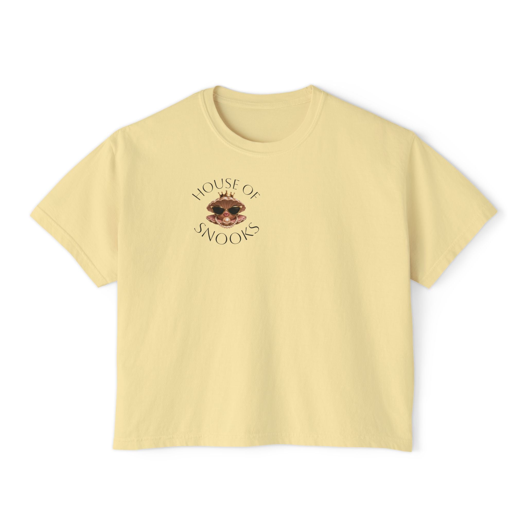 Hoochie Social Club Boxy Tee — Women's Cute Retro Cat Graphic Crop T-Shirt