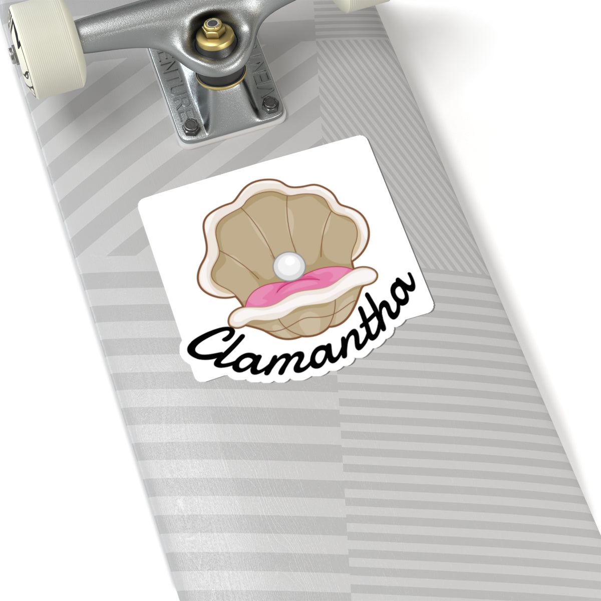 Clamantha Kiss-Cut Sticker — Cute Pearl Shell Design
