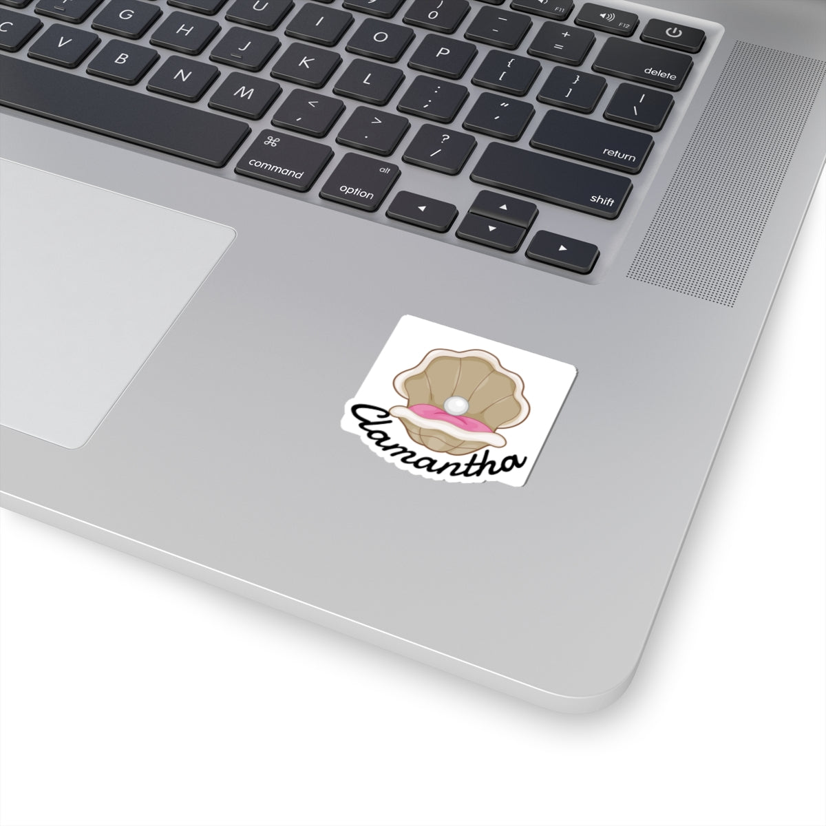Clamantha Kiss-Cut Sticker — Cute Pearl Shell Design