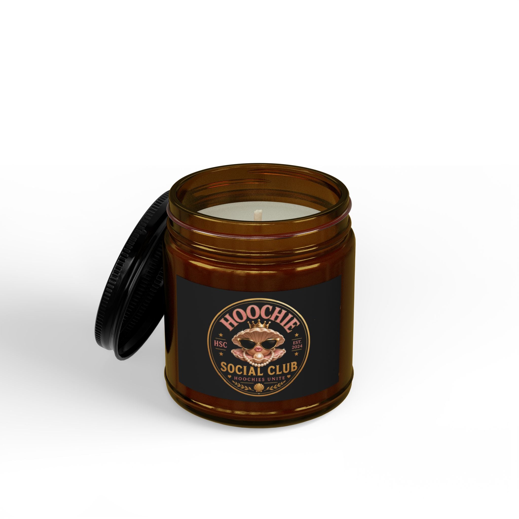 Scented Soy Candle — Hoochie Social Club Amber Jar (4oz & 9oz)