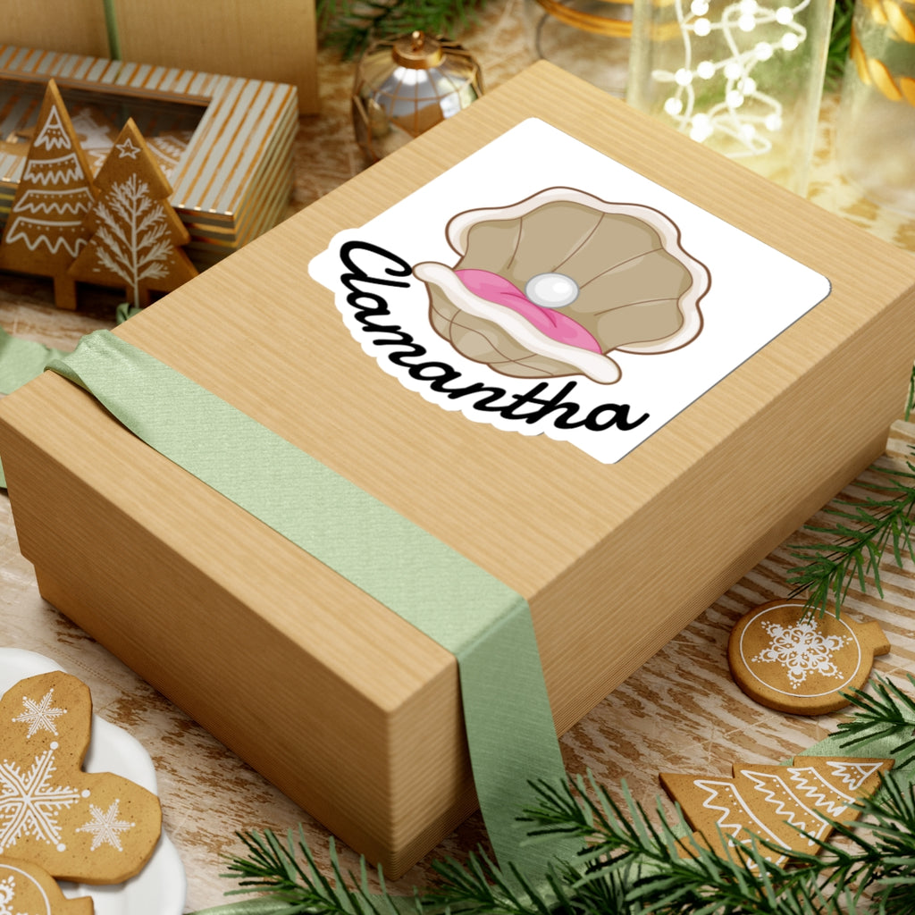 Clamantha Kiss-Cut Sticker — Cute Pearl Shell Design