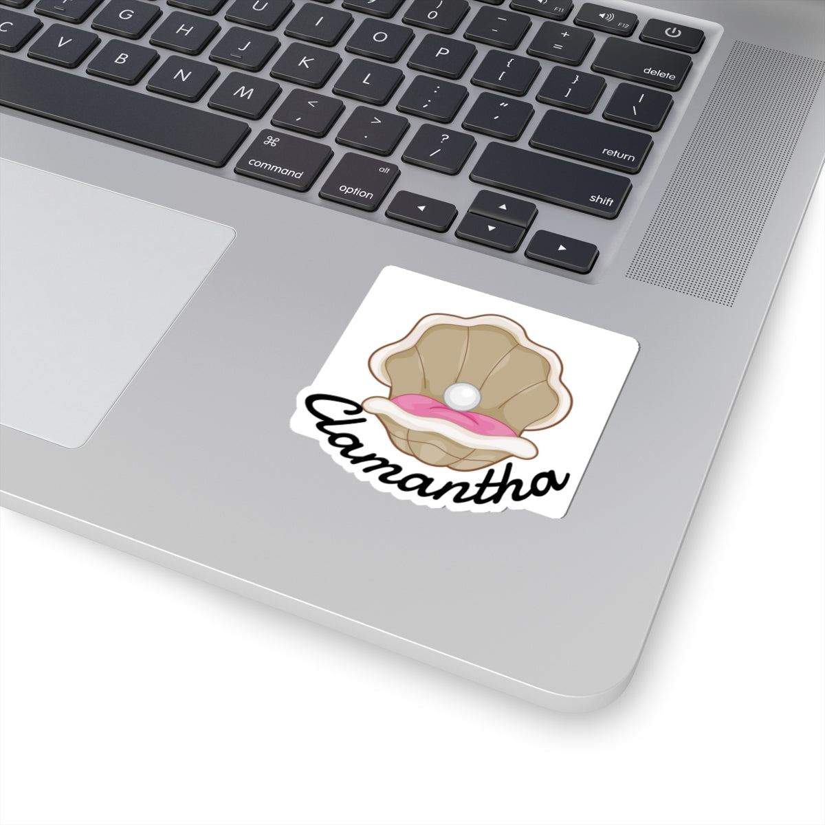 Clamantha Kiss-Cut Sticker — Cute Pearl Shell Design