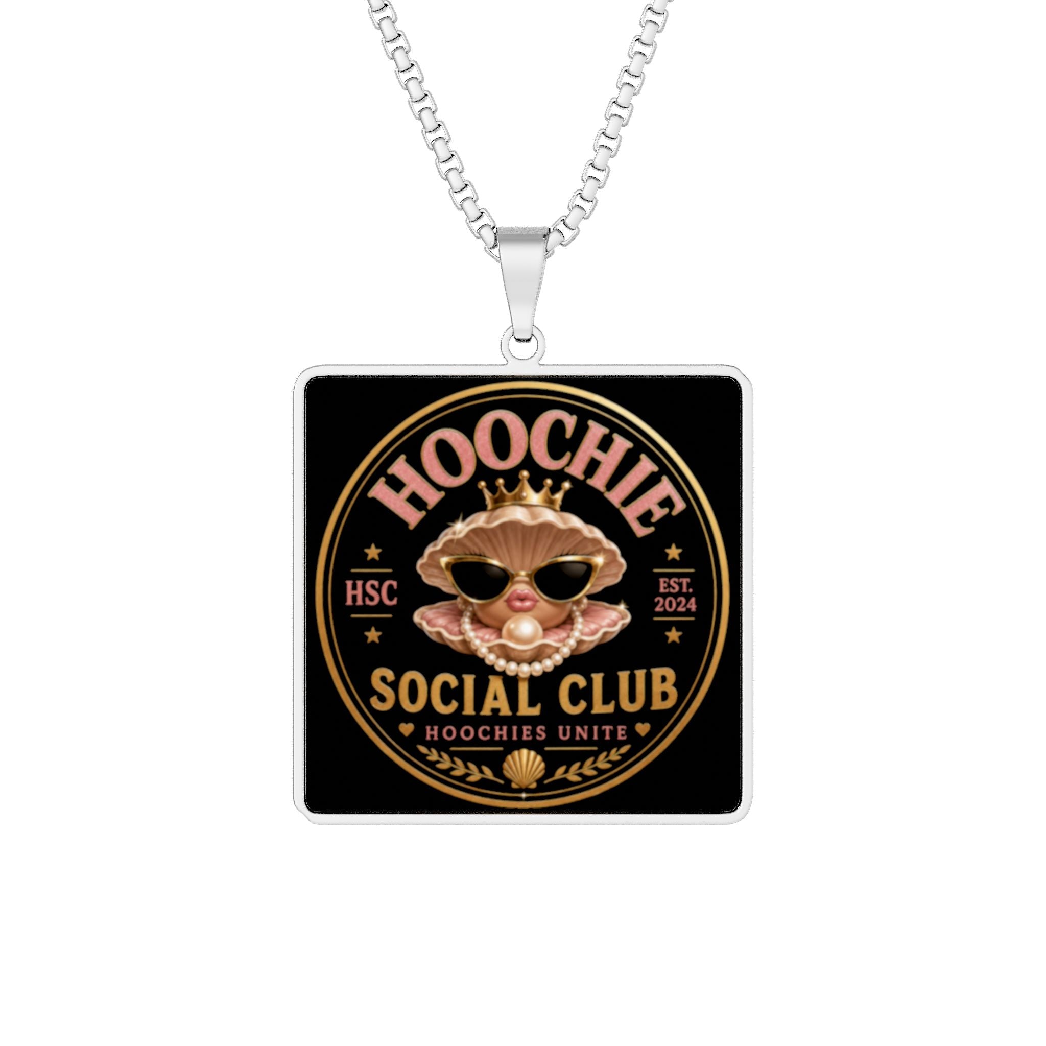 SQUARE — Personalized Cut-Out Photo Pendant (Hoochie Social Club Design)