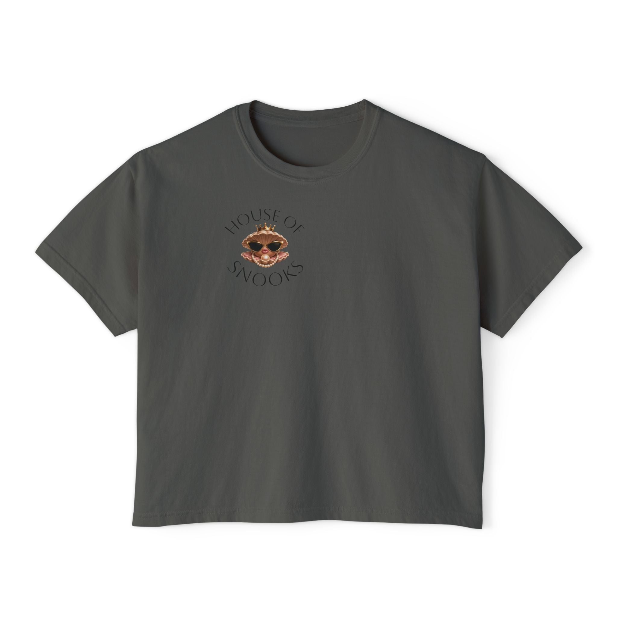 Hoochie Social Club Boxy Tee — Women's Cute Retro Cat Graphic Crop T-Shirt
