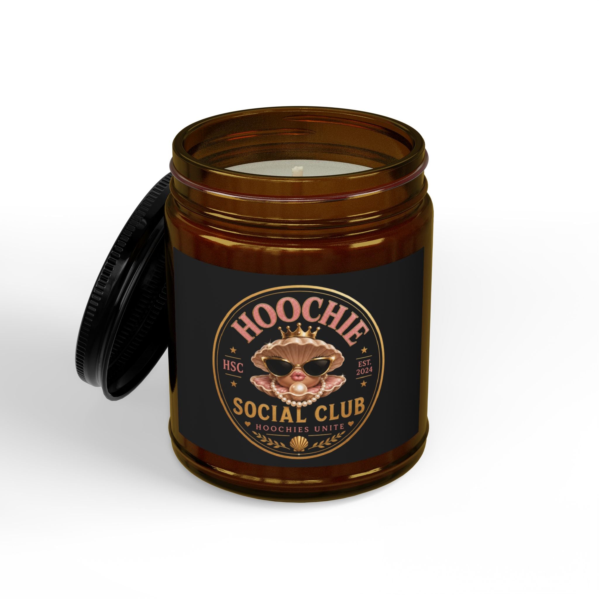 Scented Soy Candle — Hoochie Social Club Amber Jar (4oz & 9oz)