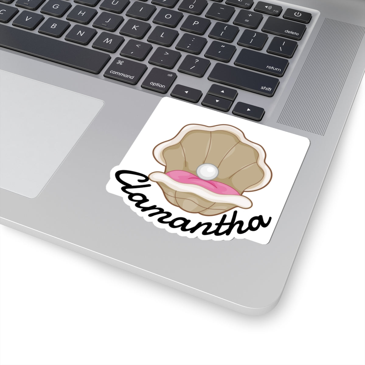 Clamantha Kiss-Cut Sticker — Cute Pearl Shell Design