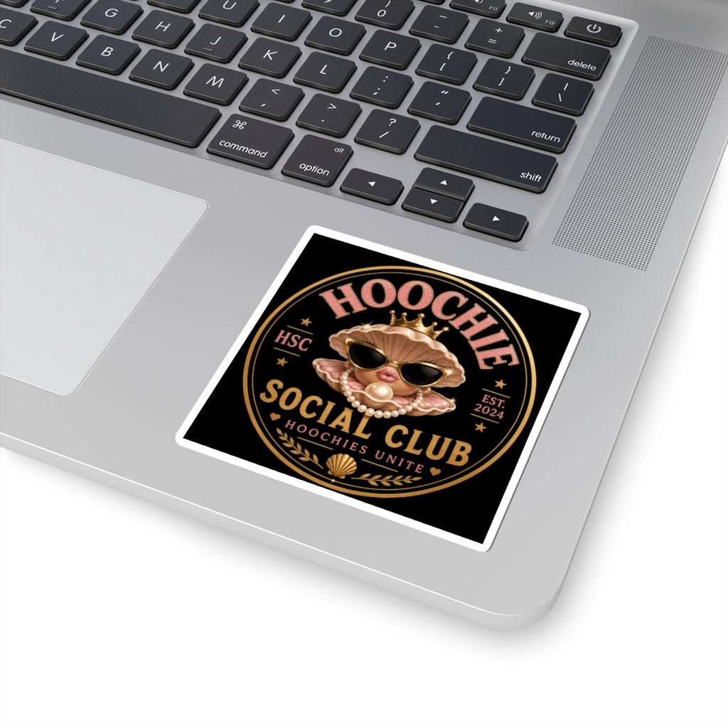 Hoochie Social Club Sticker — Retro Pearl Shell Design (Hoochies Unite)