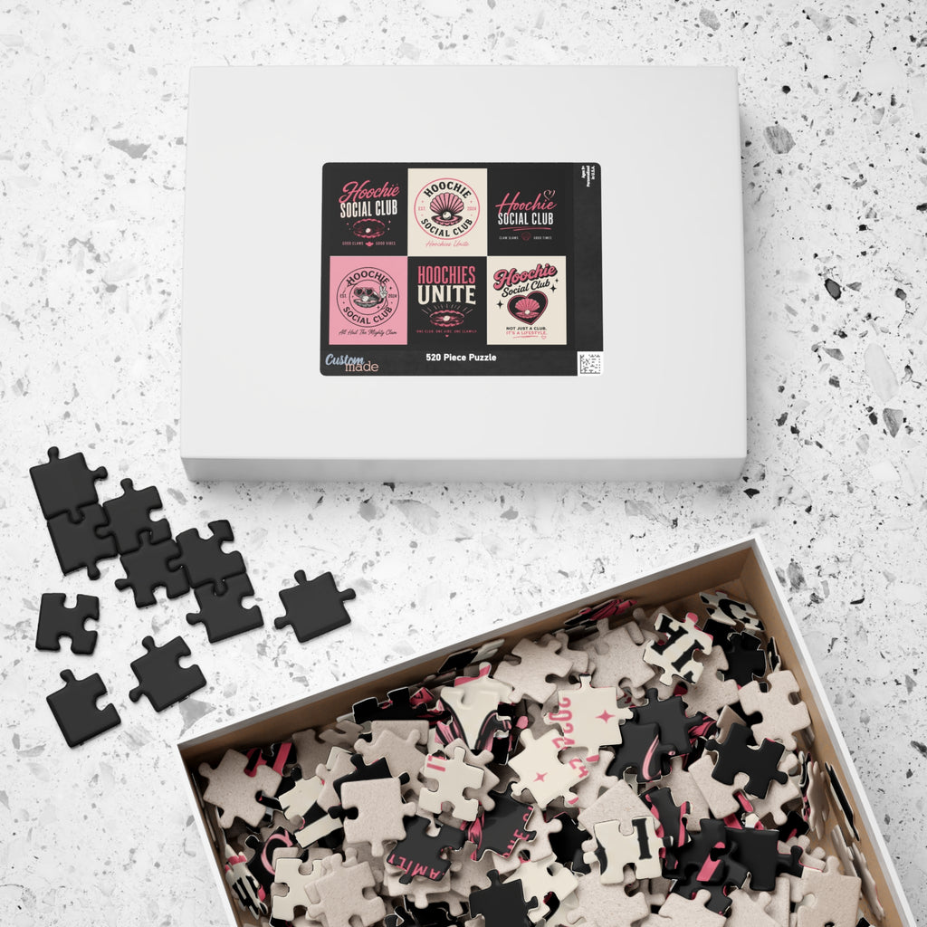 Hoochie Social Club Puzzle — Retro Pink Logo Jigsaw (110–1014 pcs)