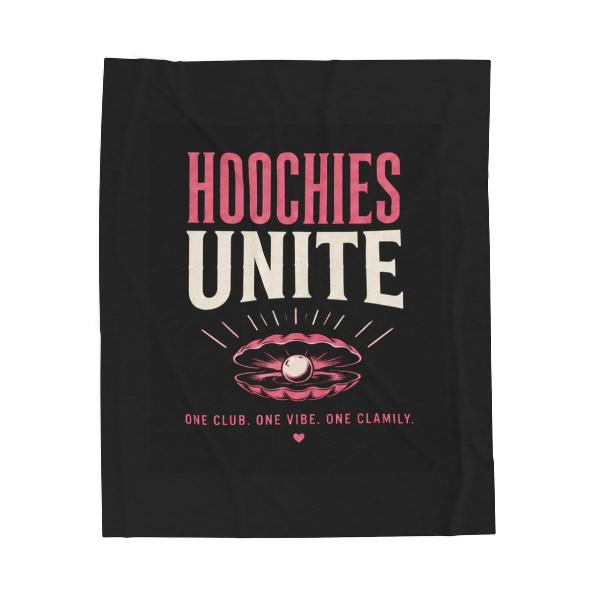 Hoochies Unite Plush Blanket — Soft Velveteen Throw with Retro Lip Graphic