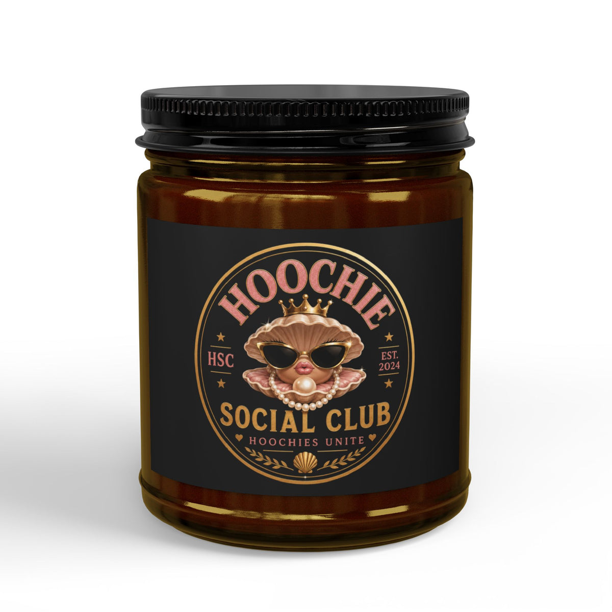 Scented Soy Candle — Hoochie Social Club Amber Jar (4oz & 9oz)