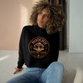 Hoochie Social Club Cropped Hoodie — Retro Sun Cat Graphic