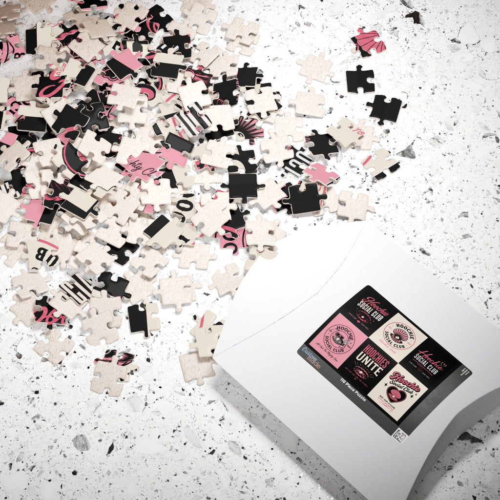 Hoochie Social Club Puzzle — Retro Pink Logo Jigsaw (110–1014 pcs)