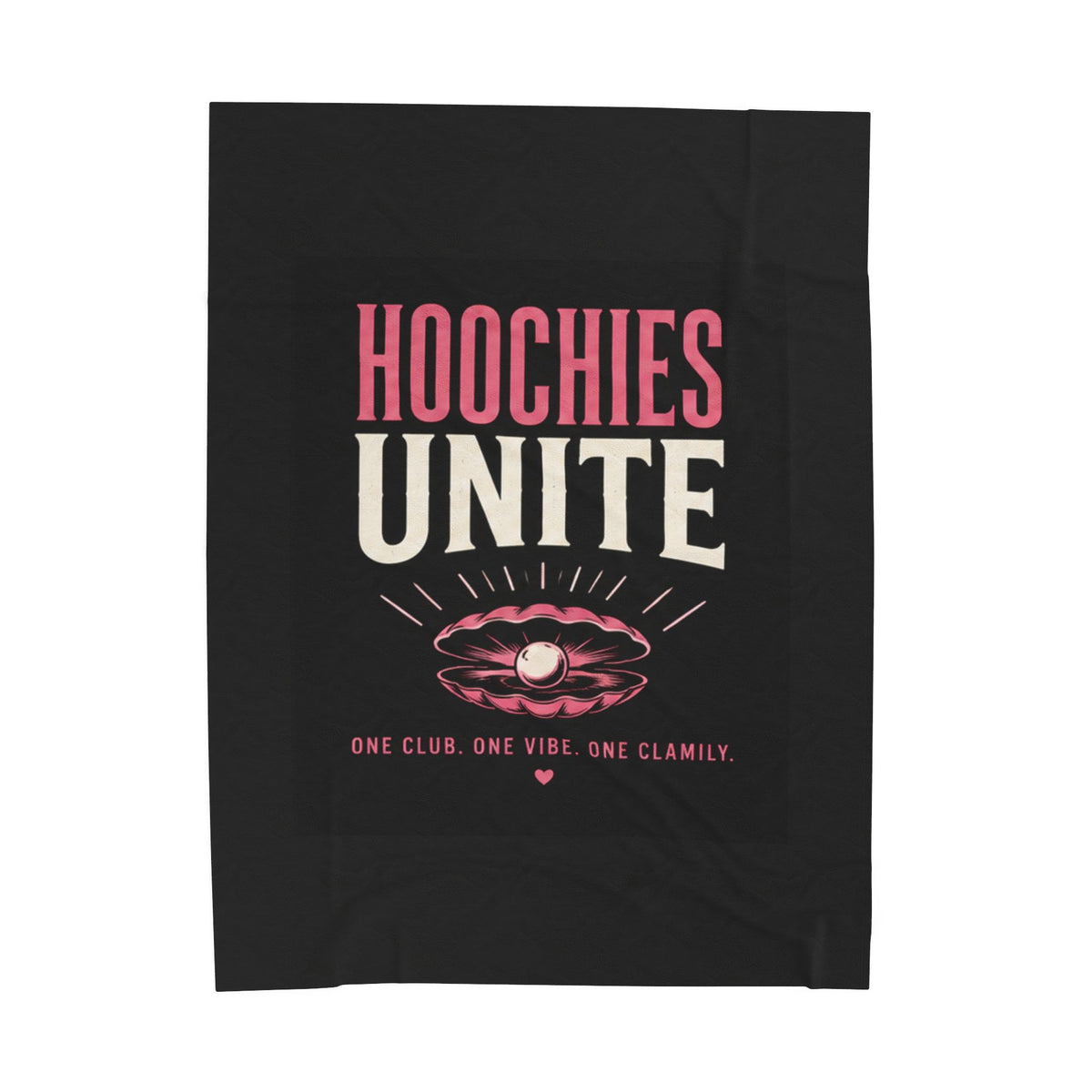 Hoochies Unite Plush Blanket — Soft Velveteen Throw with Retro Lip Graphic
