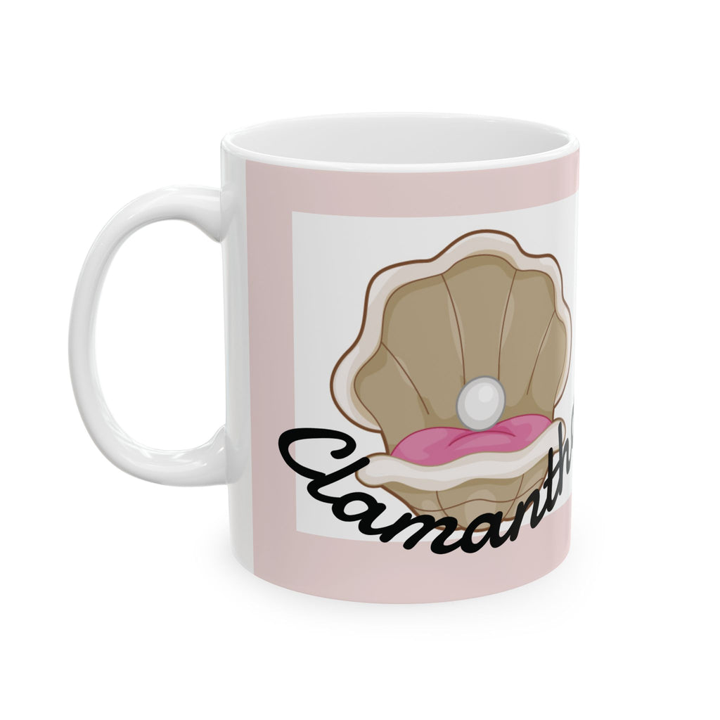 Clamantha Personalized Coffee Mug — Cute Pink Name Mug for Bridesmaids, Gifts & Everyday Tea