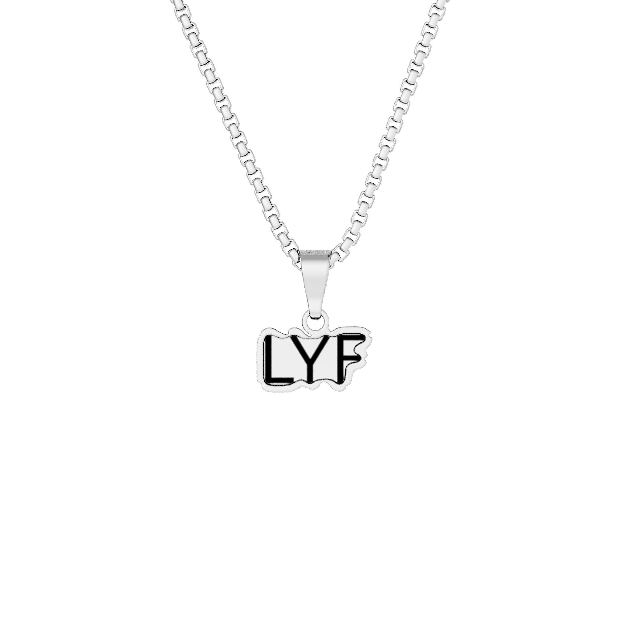 Custom LYF "Love Your Face" Cutout Pendant Necklace