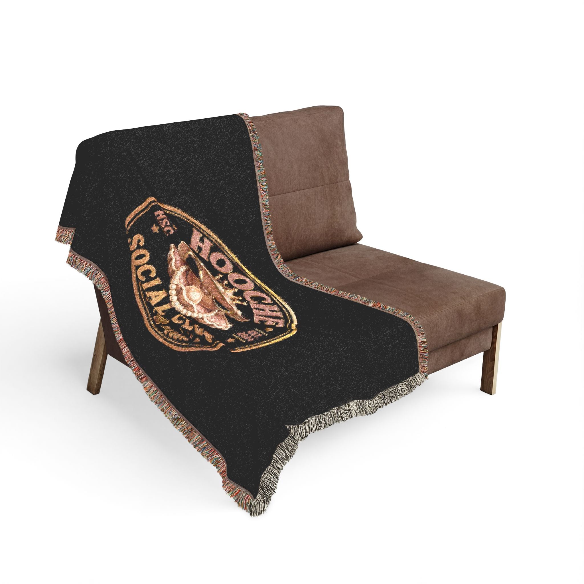 Woven Blanket — "Hoochie Social Club" Skull Logo Throw Blanket